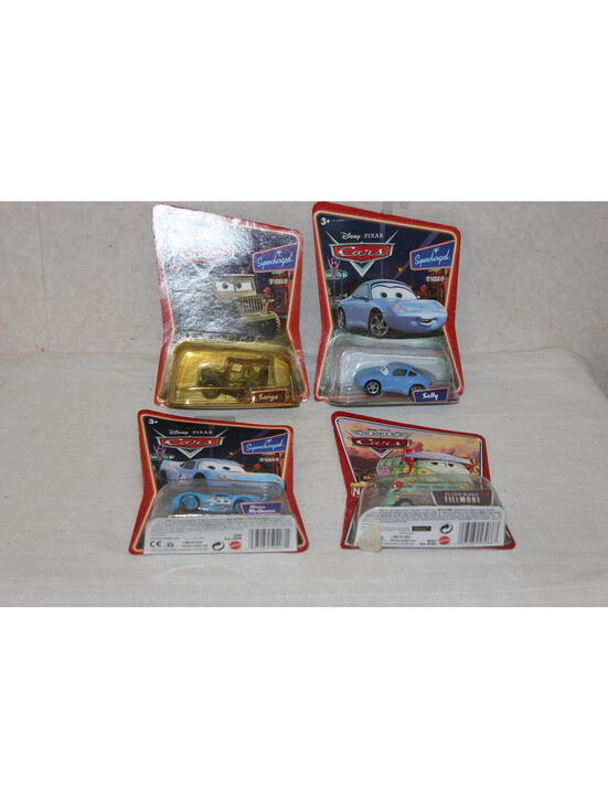 Disney Other - Disney Pixar Cars Die-Cast Vehicle Set of 4 Sally Sarge Dinoco McQueen Fillmore